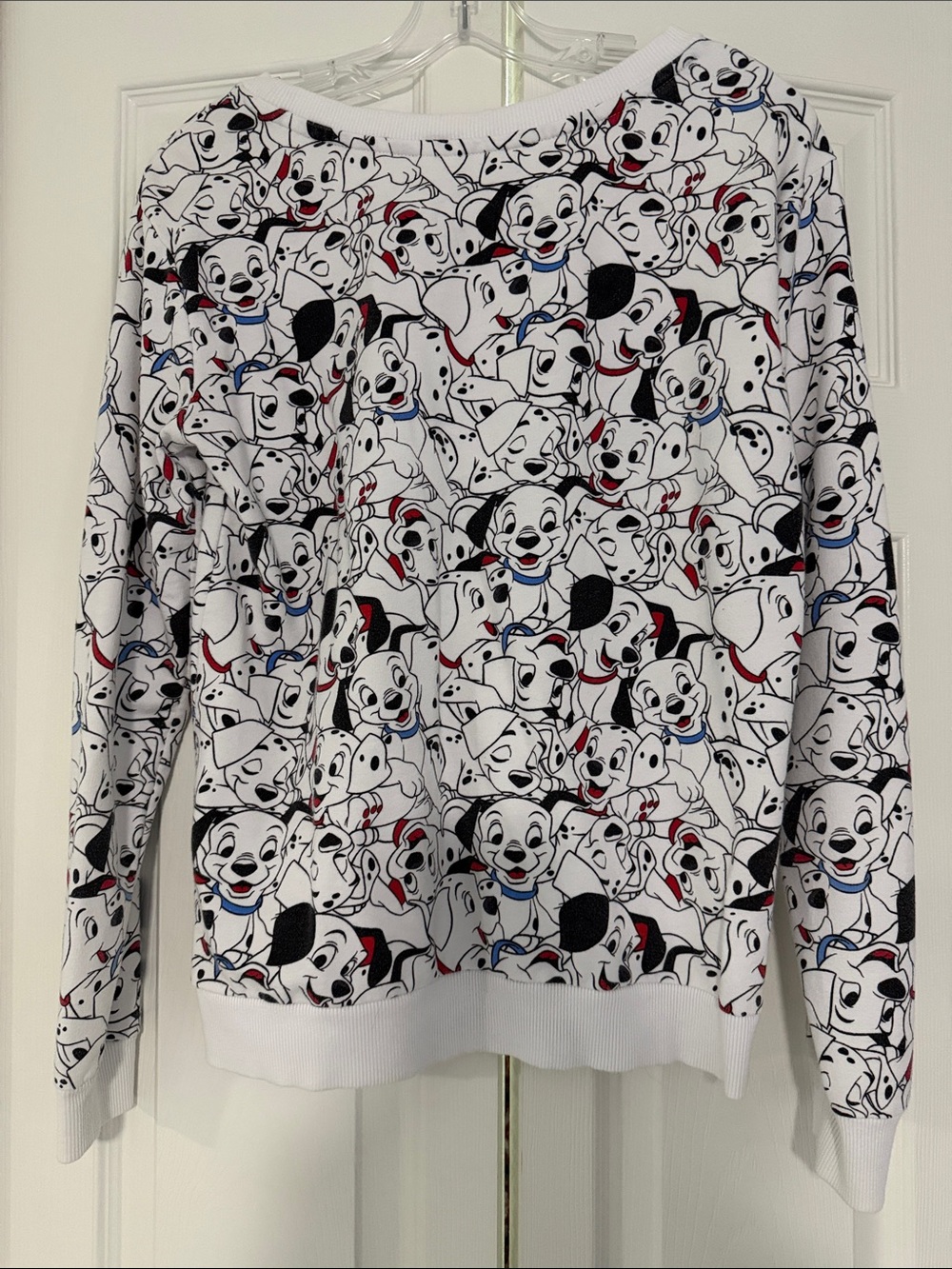 Disney White 101 Dalmatians All-Over Print Sweatshirt with Black & Red Accents